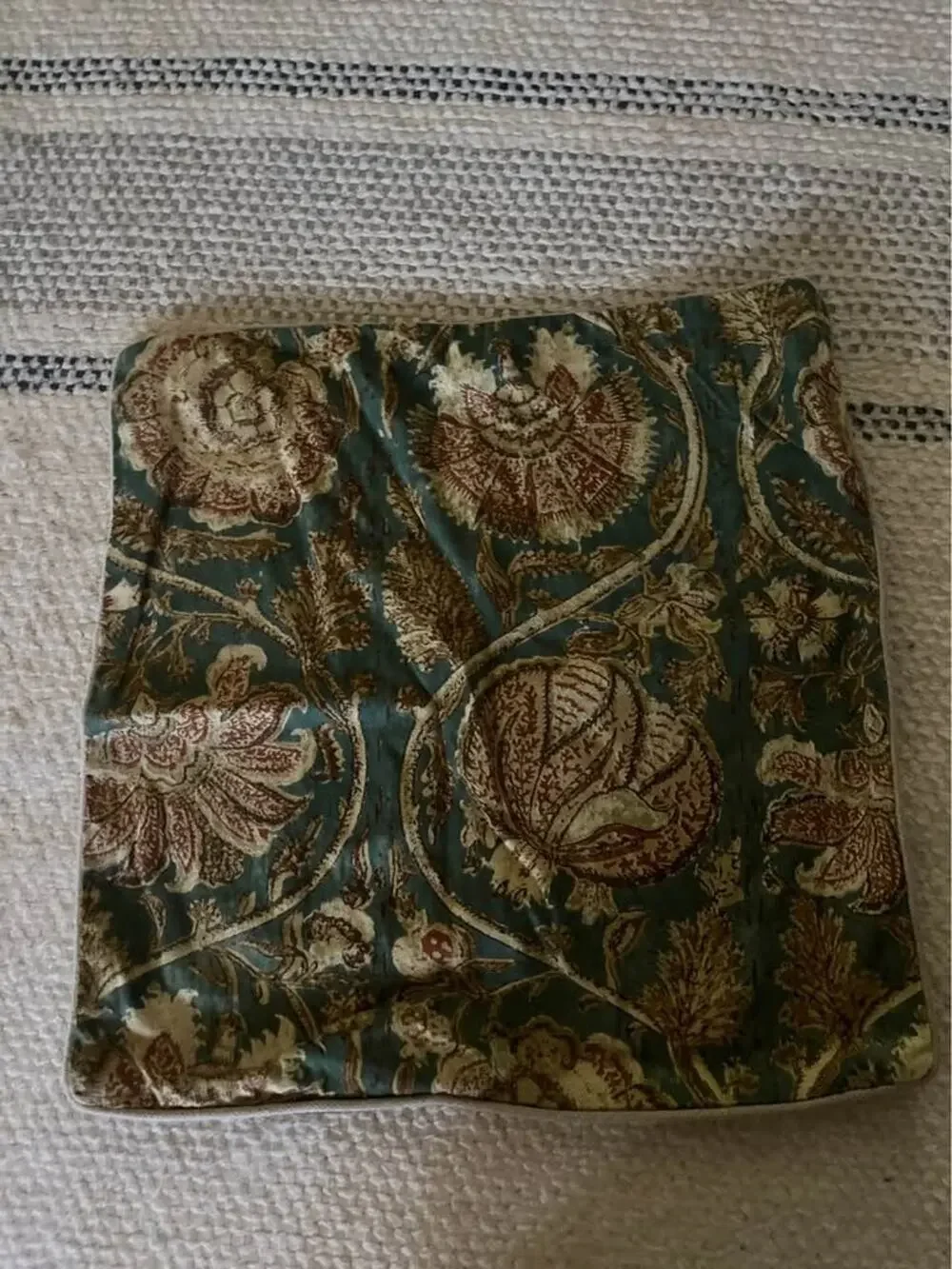 Vintage 90s Pottery Barn Palampore Floral Botanical Square Pillow Cover 20x20